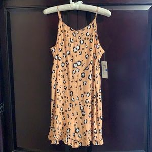 NWT GB girls peach leopard romper size XL
